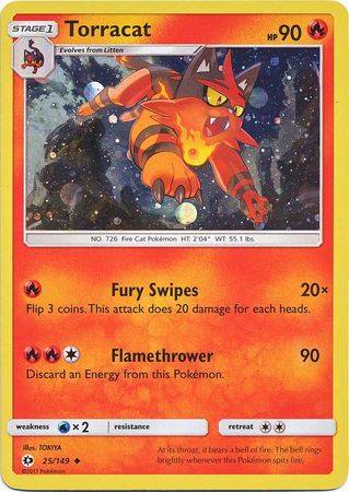 Torracat (25/149) (Cosmos Holo) [Sun & Moon: Base Set] | Galactic Gamez