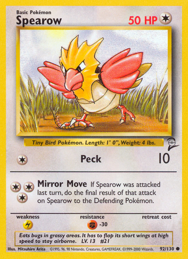 Spearow (92/130) [Base Set 2] | Galactic Gamez