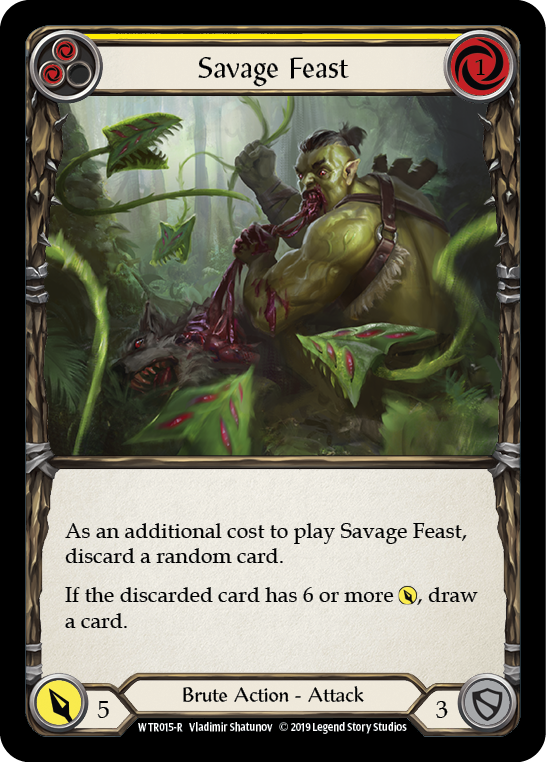 Savage Feast (Yellow) [WTR015-R] Alpha Print Normal | Galactic Gamez