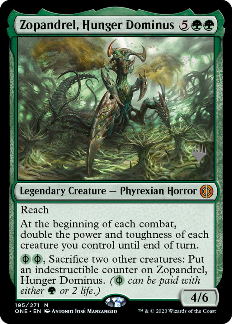 Zopandrel, Hunger Dominus (Promo Pack) [Phyrexia: All Will Be One Promos] | Galactic Gamez