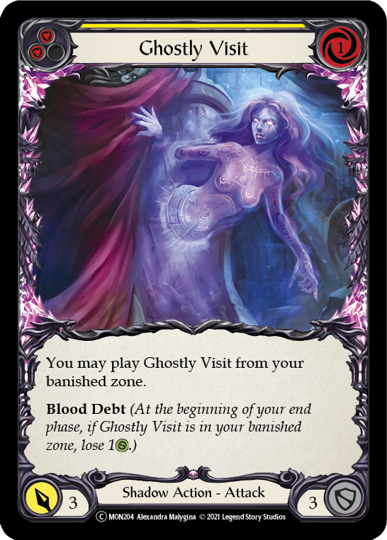 Ghostly Visit (Yellow) (Rainbow Foil) [U-MON204-RF] Unlimited Edition Rainbow Foil | Galactic Gamez