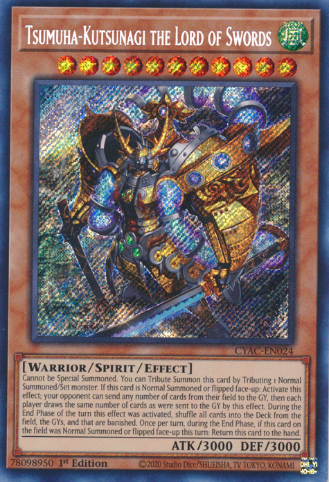 Tsumuha-Kutsunagi the Lord of Swords [CYAC-EN024] Secret Rare | Galactic Gamez