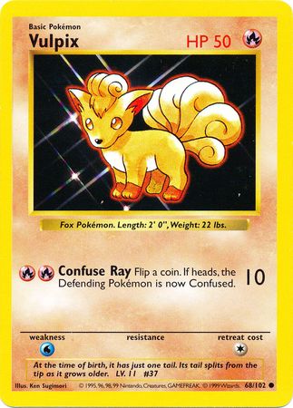 Vulpix (68/102) [Base Set Shadowless Unlimited] | Galactic Gamez