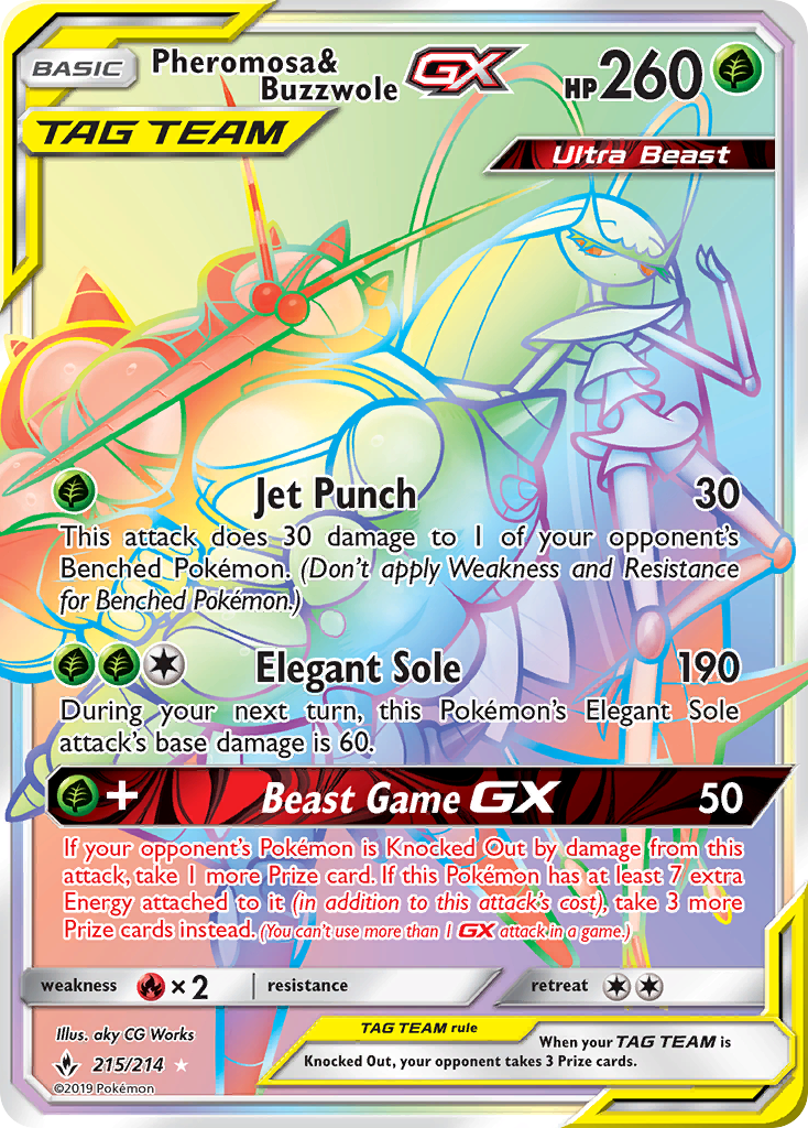 Pheromosa & Buzzwole GX (215/214) [Sun & Moon: Unbroken Bonds] | Galactic Gamez