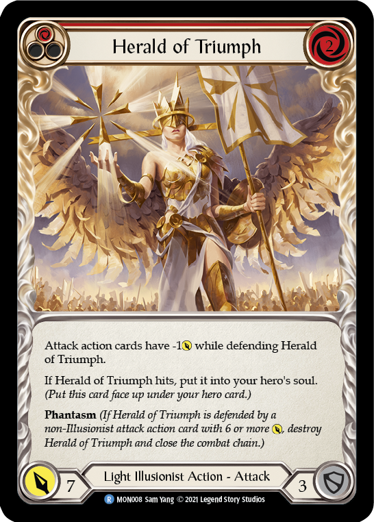 Herald of Triumph (Red) (Rainbow Foil) [MON008-RF] 1st Edition Rainbow Foil | Galactic Gamez