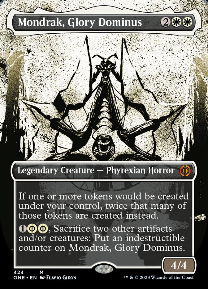 Mondrak, Glory Dominus (Borderless Ichor Step-and-Compleat Foil) [Phyrexia: All Will Be One] | Galactic Gamez