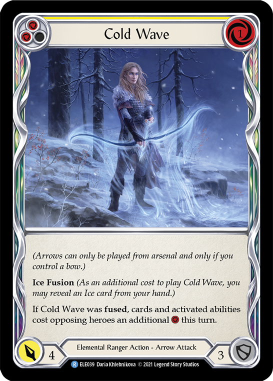 Cold Wave (Yellow) [ELE039] (Tales of Aria)  1st Edition Rainbow Foil | Galactic Gamez