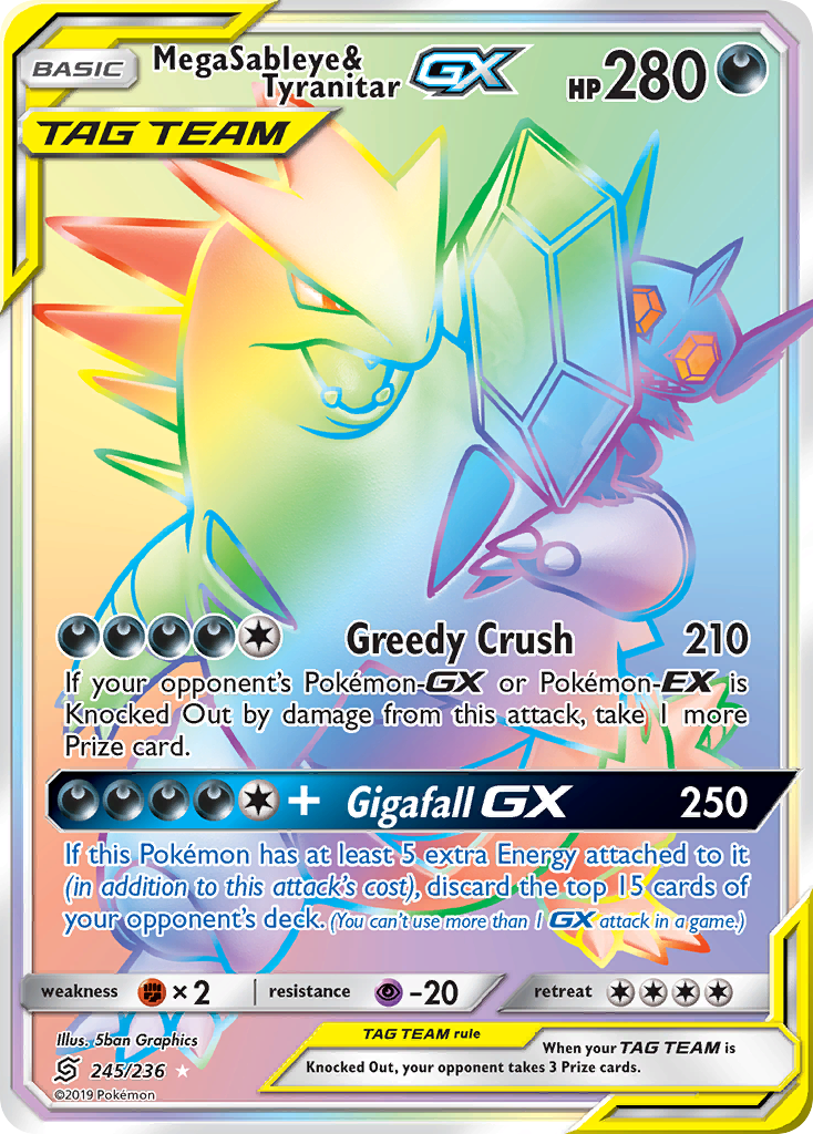 Mega Sableye & Tyranitar GX (245/236) [Sun & Moon: Unified Minds] | Galactic Gamez