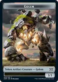 Golem // Elf Warrior Double-sided Token [Double Masters Tokens] | Galactic Gamez