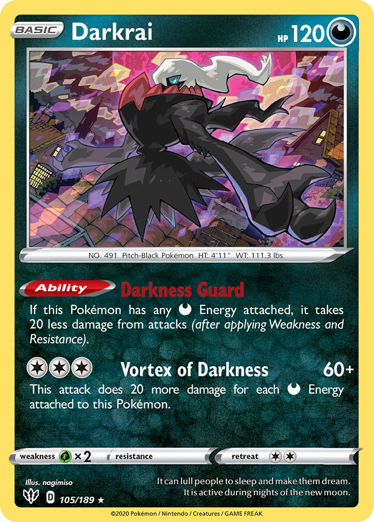 Darkrai (105/189) (Theme Deck Exclusive) [Sword & Shield: Darkness Ablaze] | Galactic Gamez