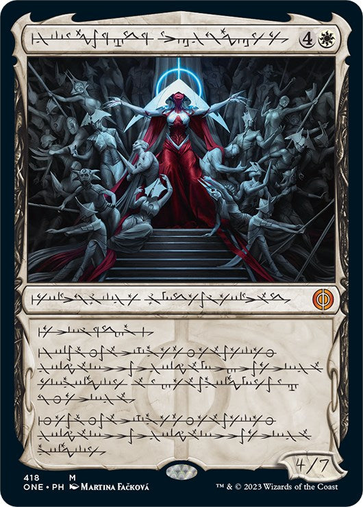 Elesh Norn, Mother of Machines (Phyrexian Step-and-Compleat Foil) [Phyrexia: All Will Be One] | Galactic Gamez