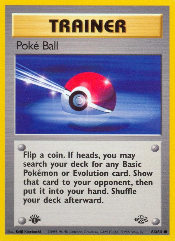 Poke Ball (64/64) [Jungle 1st Edition] | Galactic Gamez