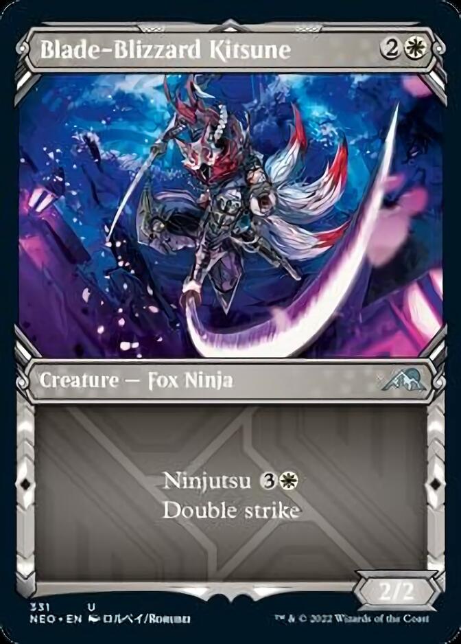 Blade-Blizzard Kitsune (Showcase Ninja) [Kamigawa: Neon Dynasty] | Galactic Gamez