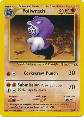 Poliwrath (28/75) [Neo Discovery Unlimited] | Galactic Gamez