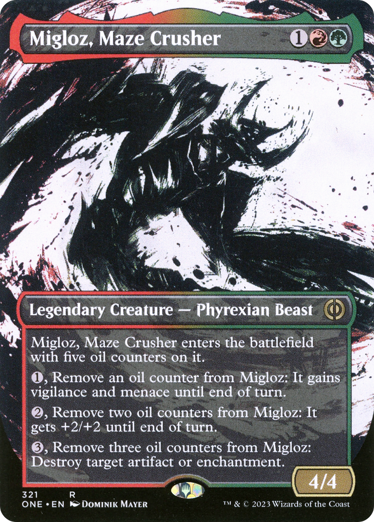 Migloz, Maze Crusher (Borderless Ichor) [Phyrexia: All Will Be One] | Galactic Gamez