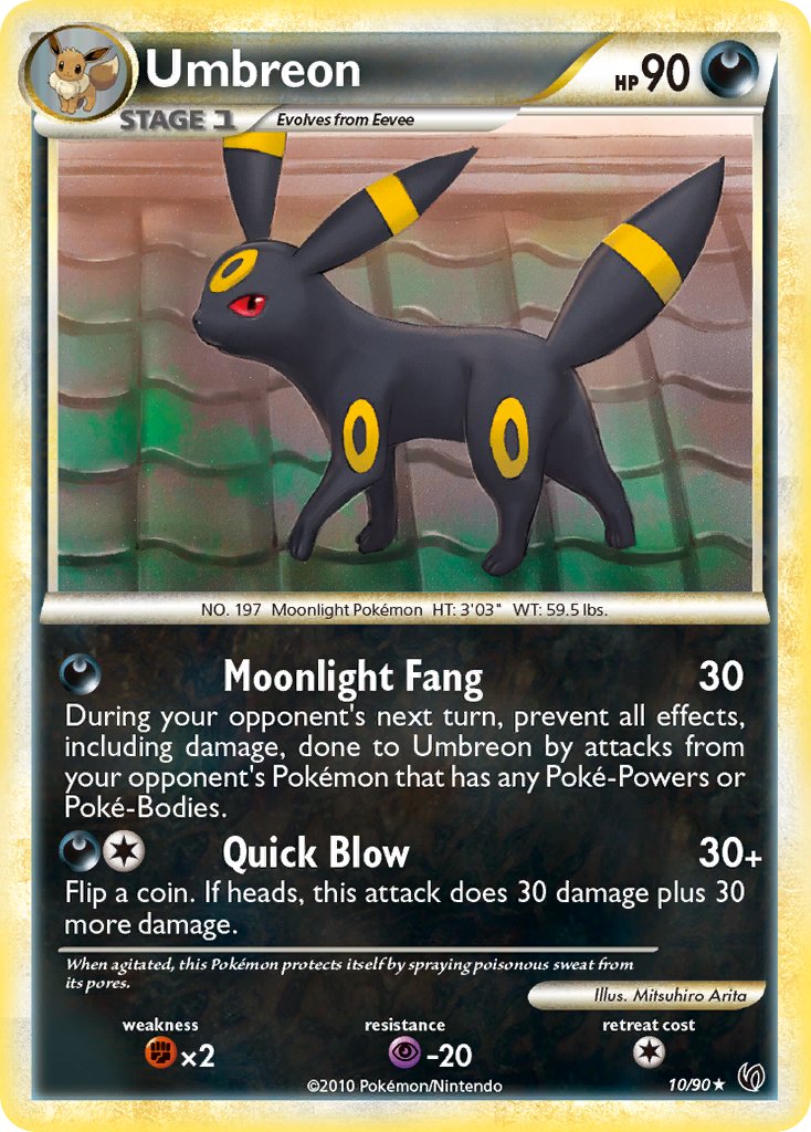 Umbreon (10/90) (Cracked Ice Holo) (Theme Deck Exclusive) [HeartGold & SoulSilver: Undaunted] | Galactic Gamez