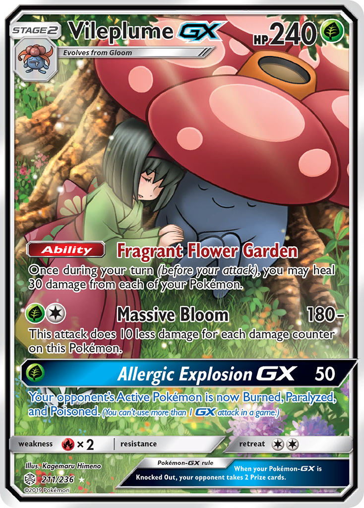 Vileplume GX (211/236) [Sun & Moon: Cosmic Eclipse] | Galactic Gamez