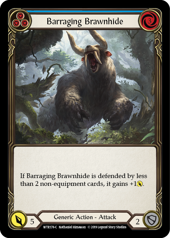 Barraging Brawnhide (Blue) [WTR178-C] Alpha Print Normal | Galactic Gamez