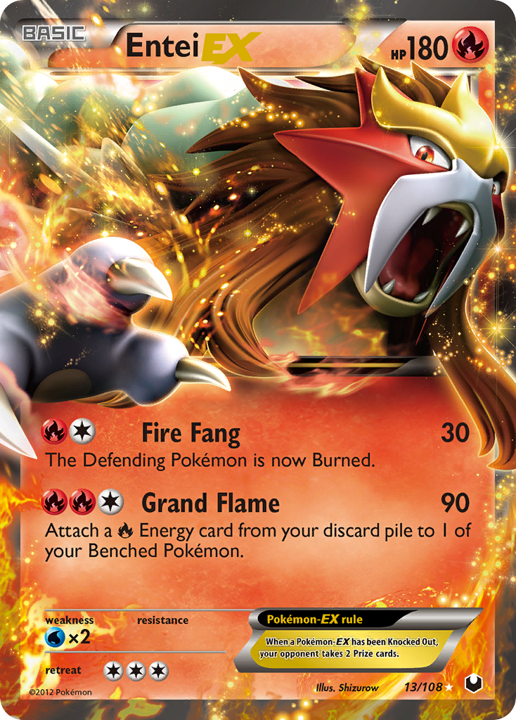 Entei EX (13/108) [Black & White: Dark Explorers] | Galactic Gamez