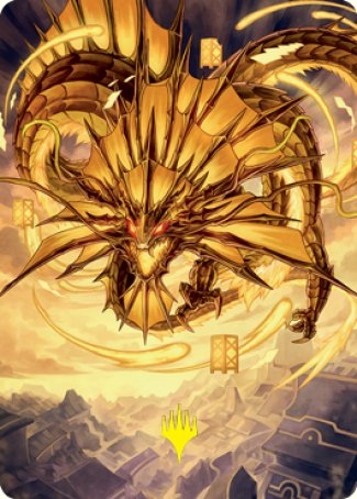 Ao, the Dawn Sky 2 Art Card (Gold-Stamped Signature) [Kamigawa: Neon Dynasty Art Series] | Galactic Gamez