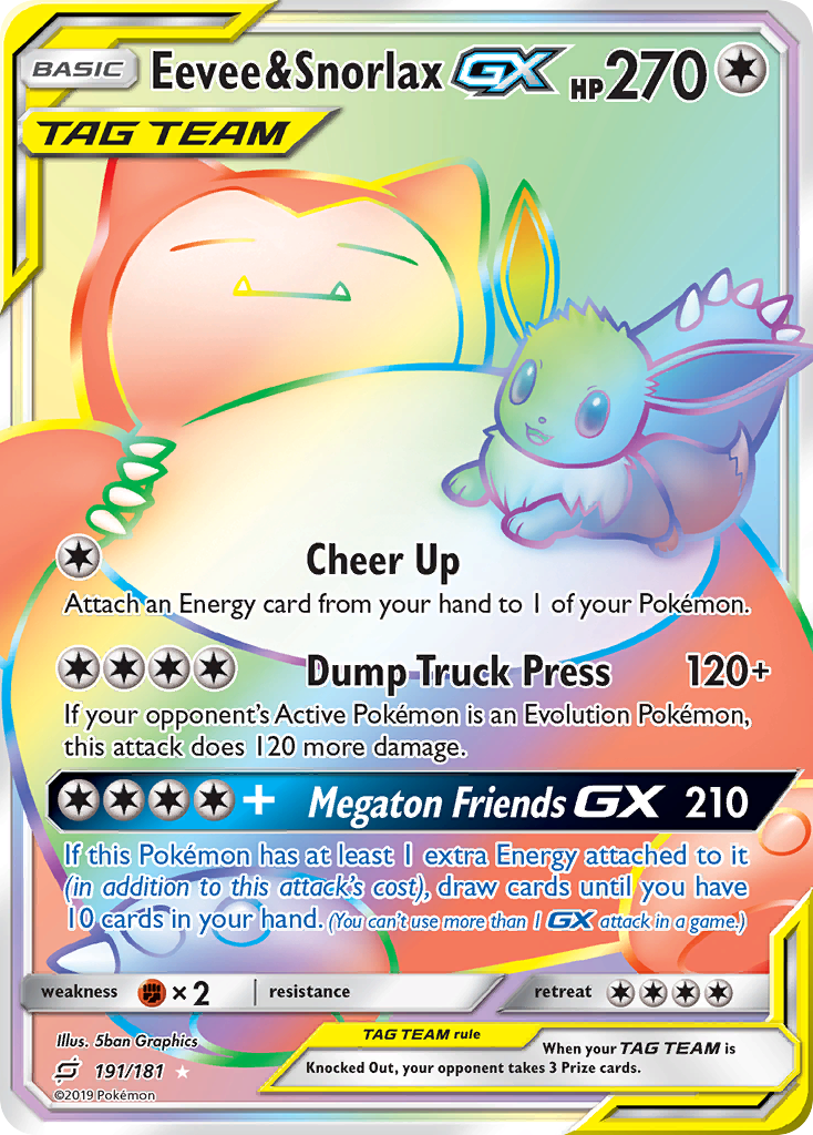 Eevee & Snorlax GX (191/181) [Sun & Moon: Team Up] | Galactic Gamez