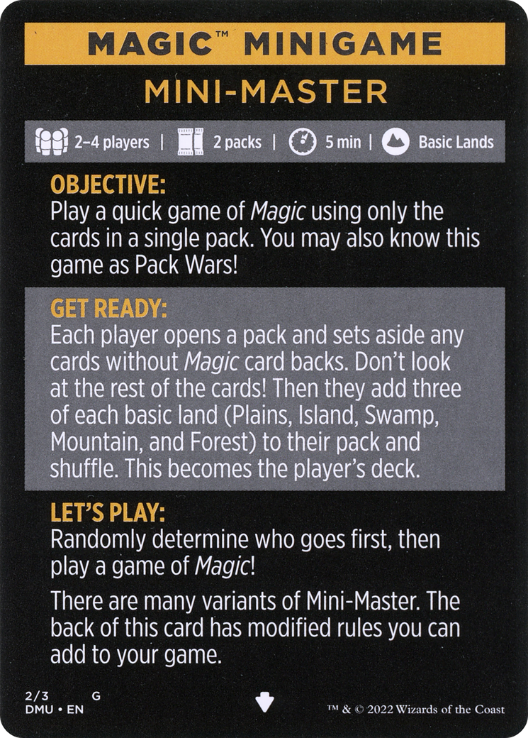 Mini-Master (Magic Minigame) [Commander Legends: Battle for Baldur's Gate Minigame] | Galactic Gamez
