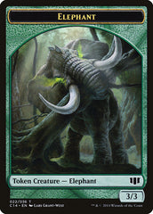 Elephant // Elf Warrior Double-sided Token [Commander 2014 Tokens] | Galactic Gamez