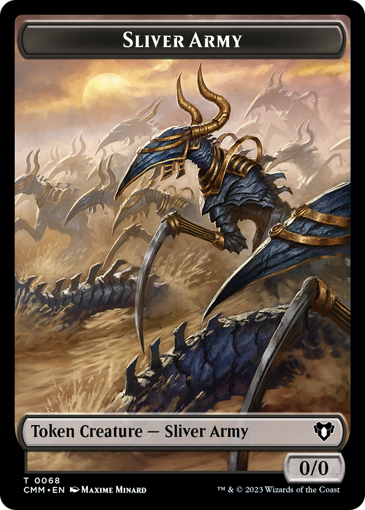 Sliver Army // Sliver Double-Sided Token [Commander Masters Tokens] | Galactic Gamez