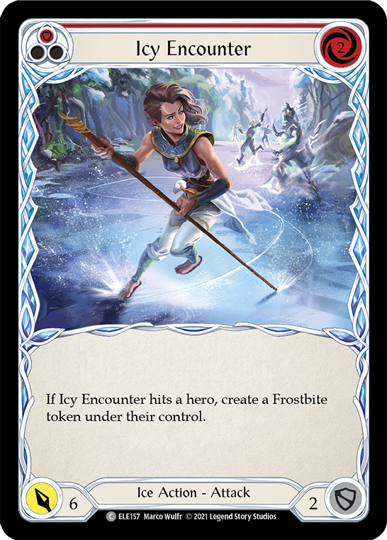 Icy Encounter (Red) [ELE157] (Tales of Aria)  1st Edition Rainbow Foil | Galactic Gamez