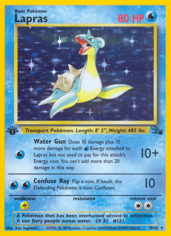 Lapras (10/62) [Fossil 1st Edition] | Galactic Gamez