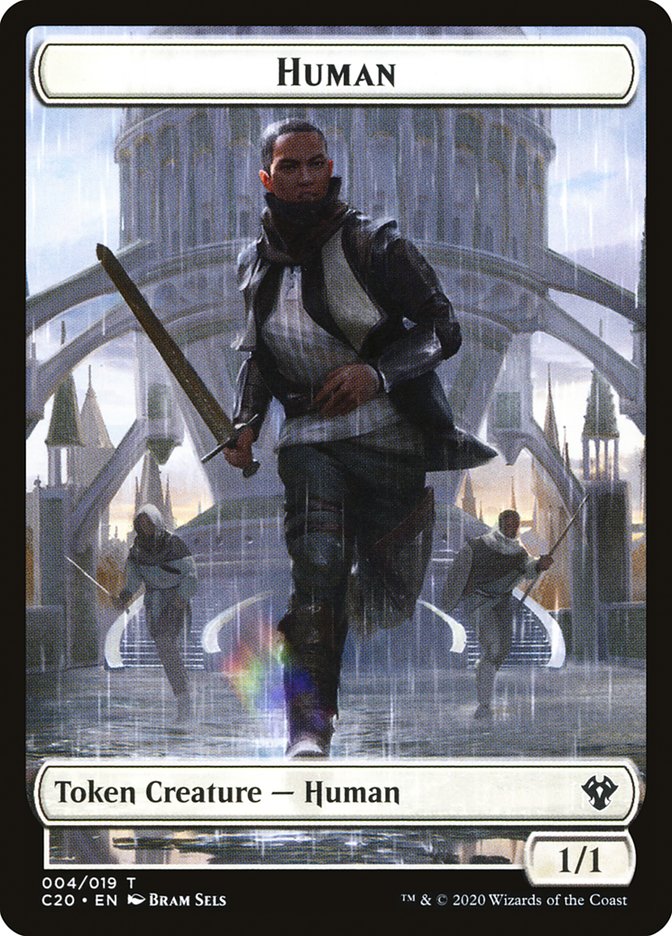 Human // Treasure Double-sided Token [Commander 2020 Tokens] | Galactic Gamez