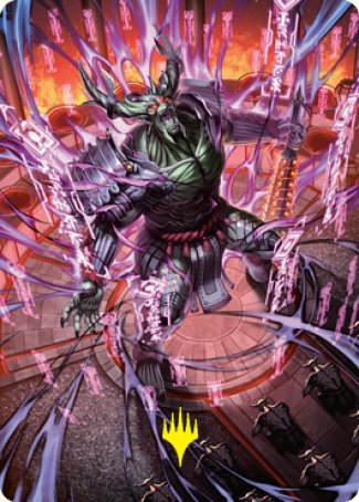 Hidetsugu, Devouring Chaos Art Card (Gold-Stamped Signature) [Kamigawa: Neon Dynasty Art Series] | Galactic Gamez