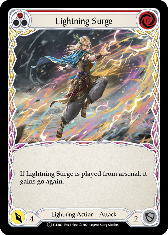 Lightning Surge (Red) [U-ELE189] Unlimited Rainbow Foil | Galactic Gamez