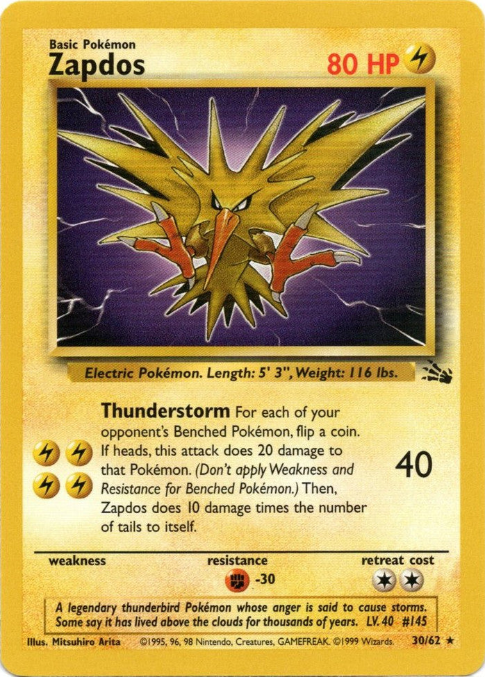 Zapdos (30/62) [Fossil Unlimited] | Galactic Gamez
