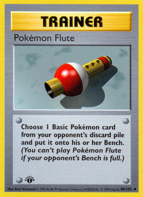 Pokemon Flute (86/102) (Shadowless) [Base Set 1st Edition] | Galactic Gamez