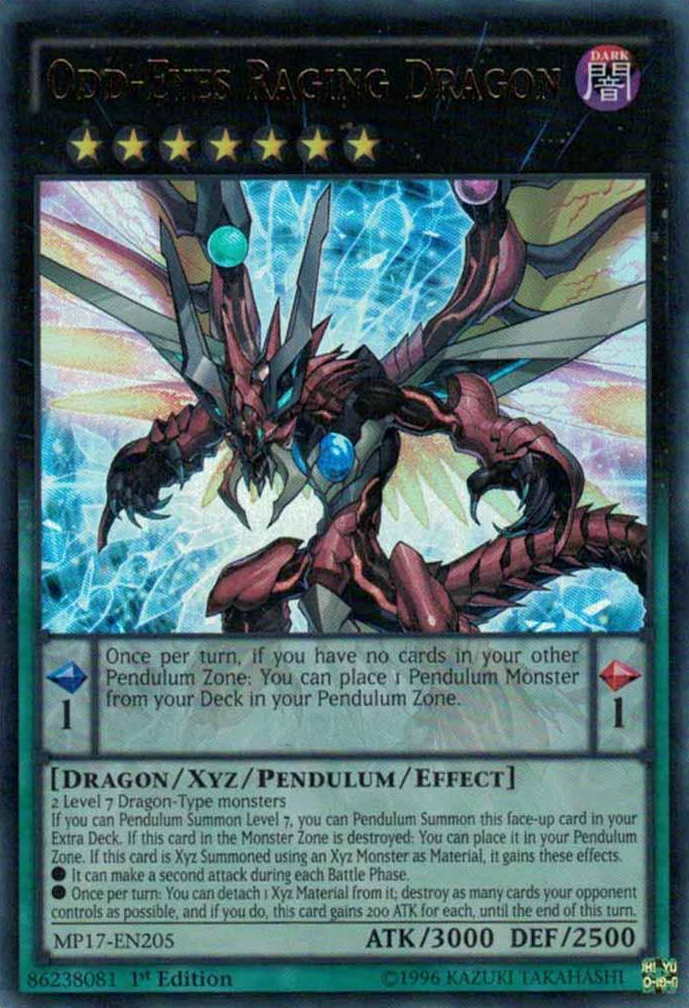 Odd-Eyes Raging Dragon [MP17-EN205] Ultra Rare | Galactic Gamez