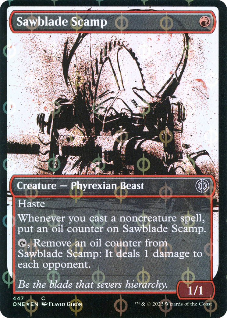 Sawblade Scamp (Showcase Ichor Step-and-Compleat Foil) [Phyrexia: All Will Be One] | Galactic Gamez