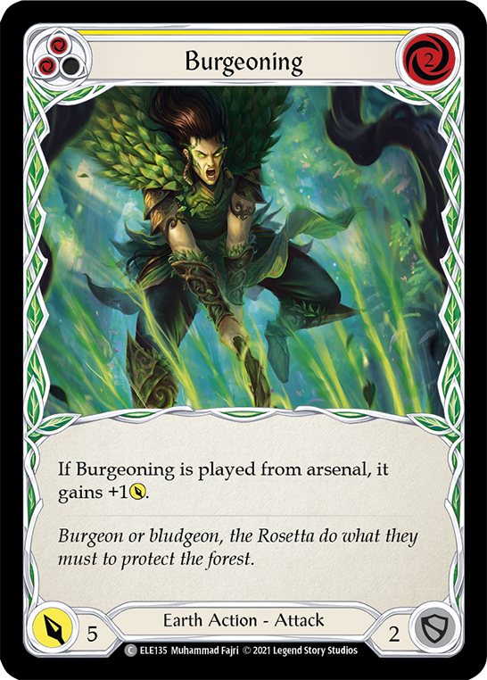 Burgeoning (Yellow) [ELE135] (Tales of Aria)  1st Edition Rainbow Foil | Galactic Gamez