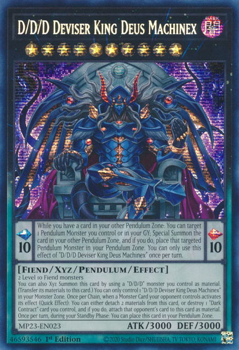 D/D/D Deviser King Deus Machinex [MP23-EN023] Prismatic Secret Rare | Galactic Gamez