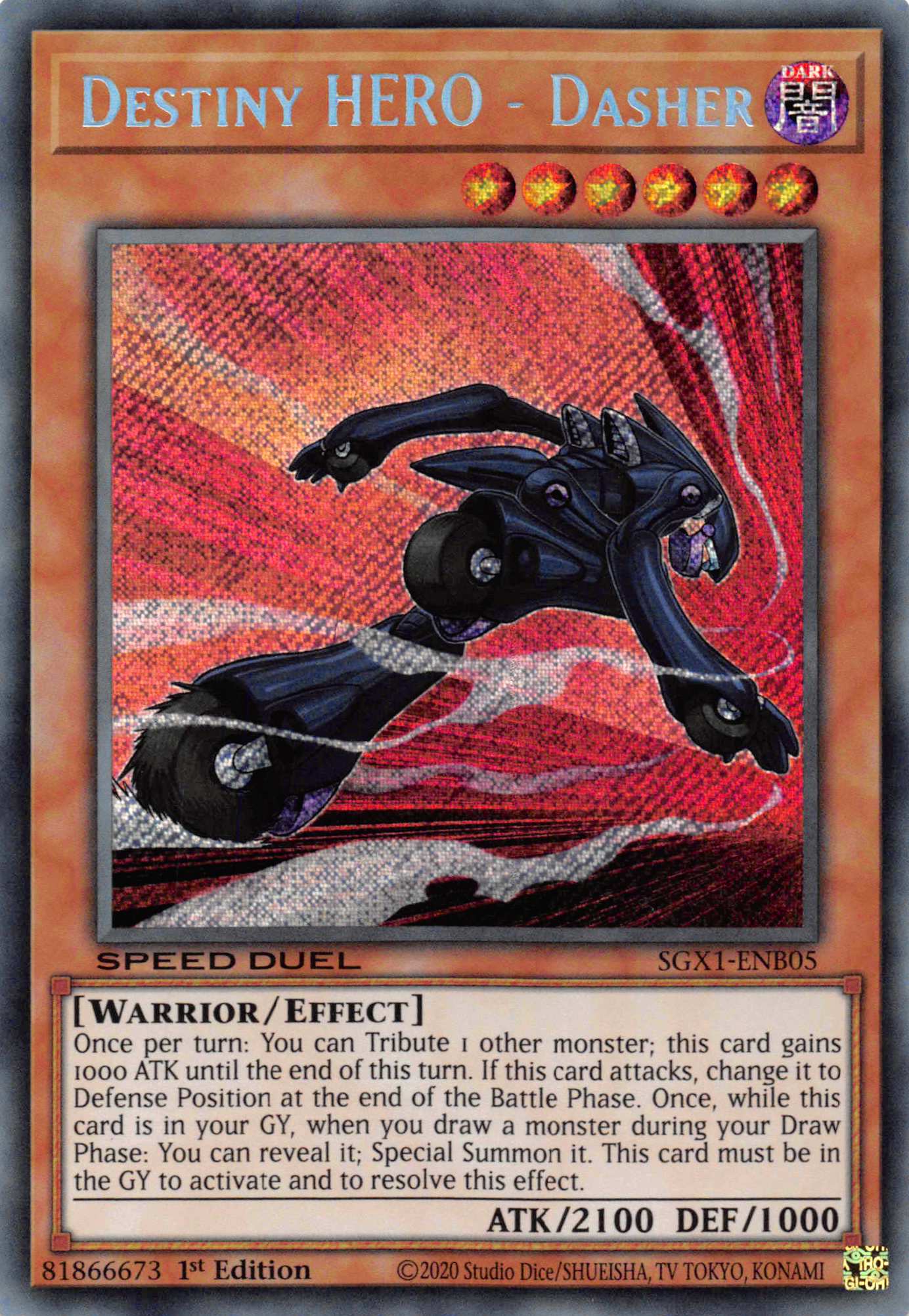 Destiny HERO - Dasher [SGX1-ENB05] Secret Rare | Galactic Gamez