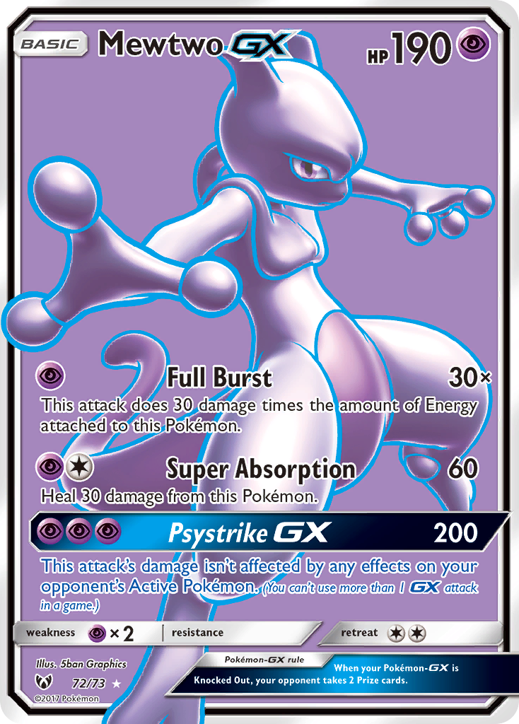 Mewtwo GX (72/73) [Sun & Moon: Shining Legends] | Galactic Gamez