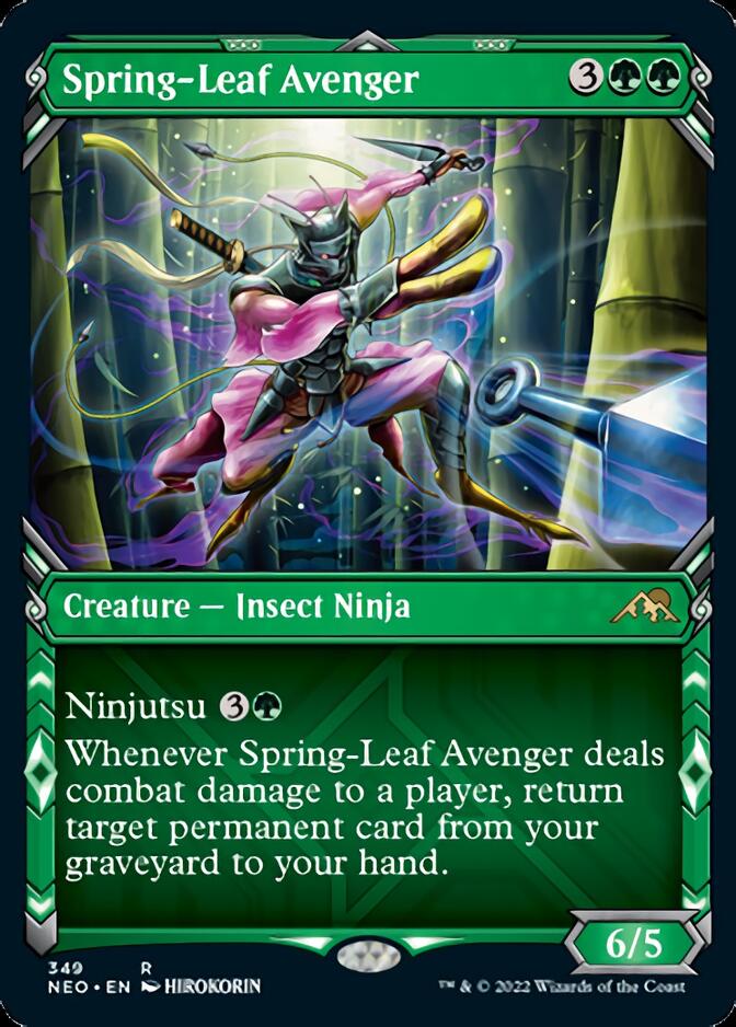 Spring-Leaf Avenger (Showcase Ninja) [Kamigawa: Neon Dynasty] | Galactic Gamez
