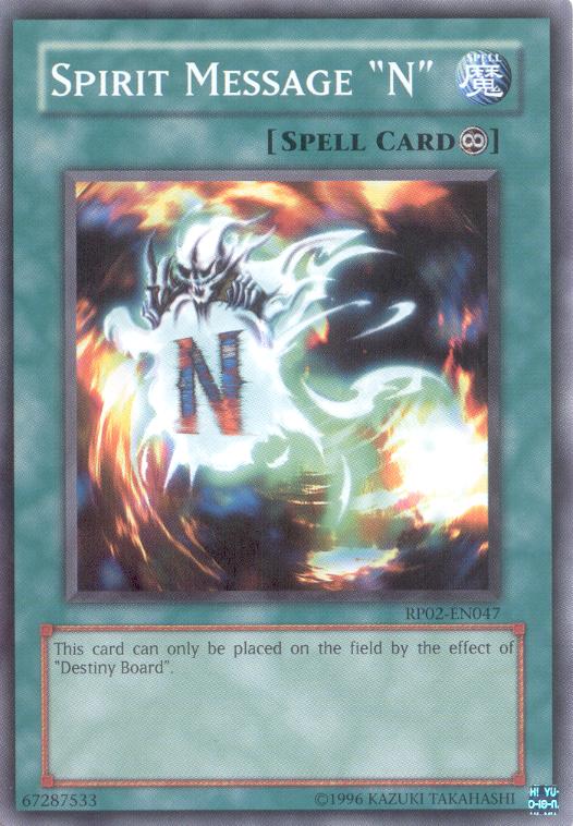 Spirit Message "N" [RP02-EN047] Common | Galactic Gamez