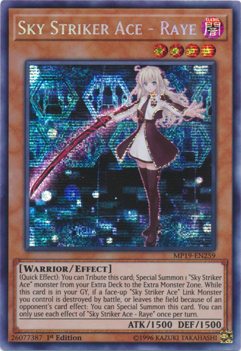 Sky Striker Ace - Raye [MP19-EN259] Prismatic Secret Rare | Galactic Gamez