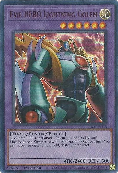 Evil HERO Lightning Golem (Red) [LDS3-EN028] Ultra Rare | Galactic Gamez