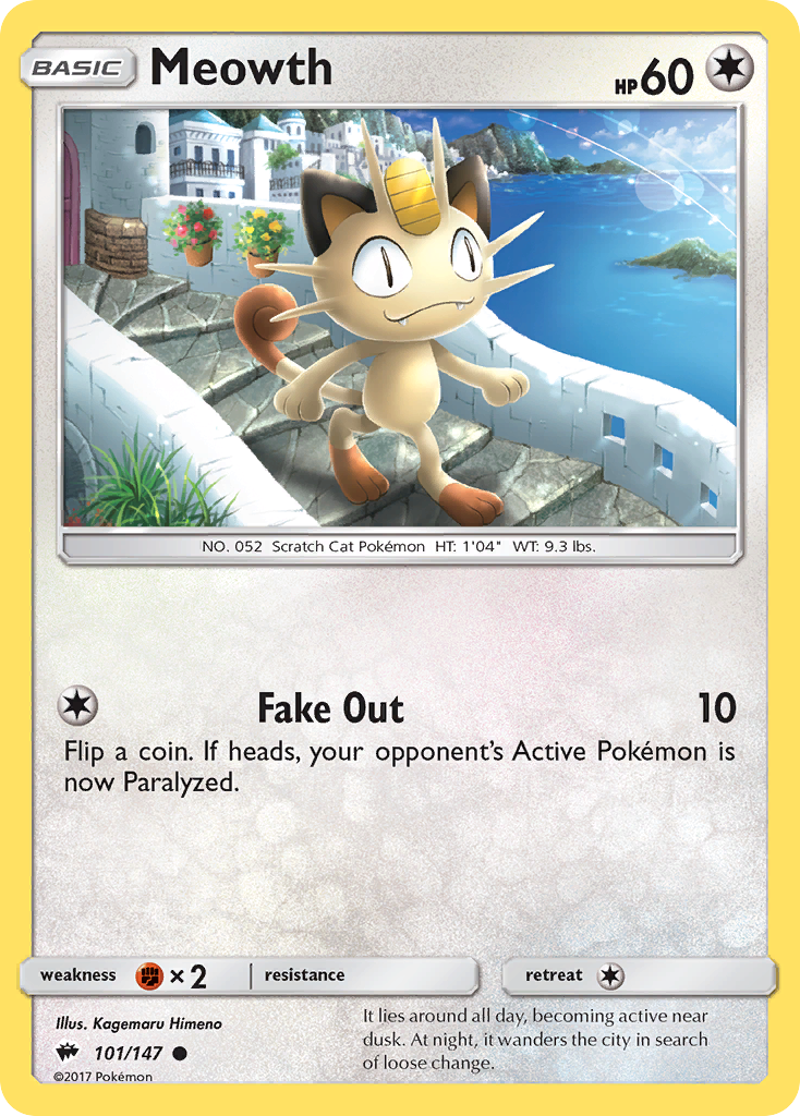 Meowth (101/147) [Sun & Moon: Burning Shadows] | Galactic Gamez