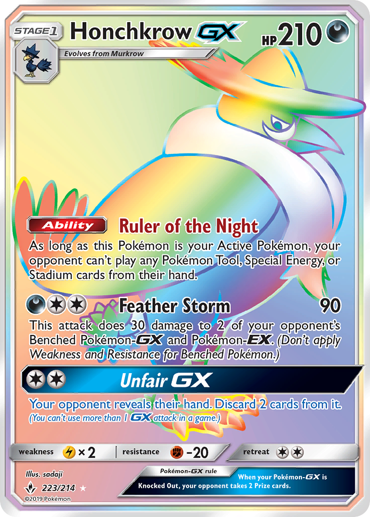 Honchkrow GX (223/214) [Sun & Moon: Unbroken Bonds] | Galactic Gamez