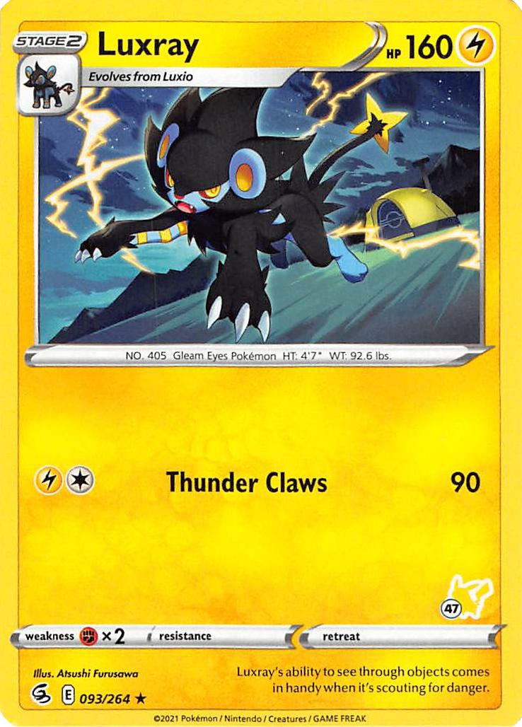 Luxray (093/264) (Pikachu Stamp #47) [Battle Academy 2022] | Galactic Gamez