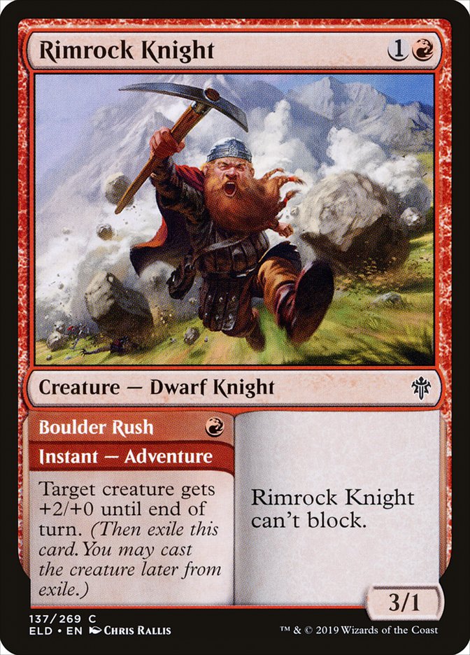 Rimrock Knight // Boulder Rush [Throne of Eldraine] | Galactic Gamez