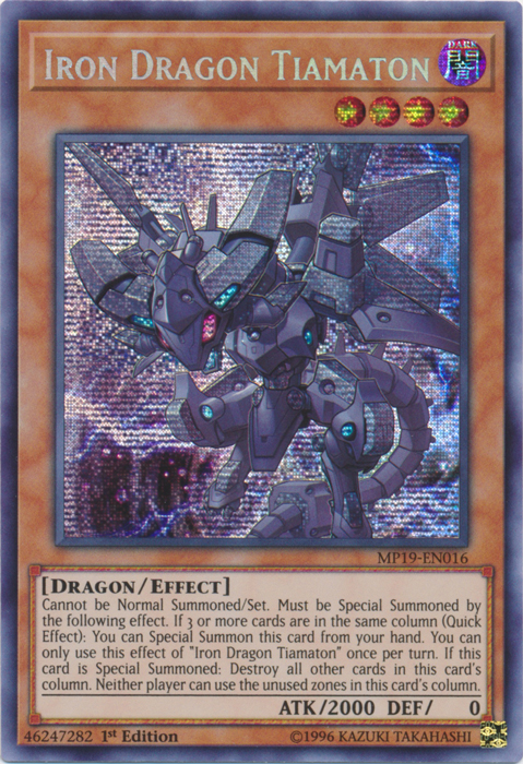 Iron Dragon Tiamaton [MP19-EN016] Prismatic Secret Rare | Galactic Gamez